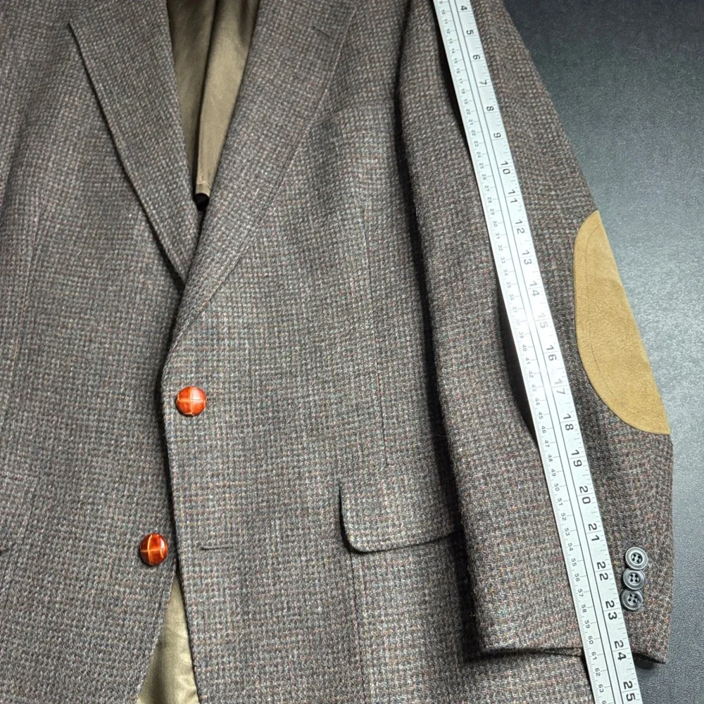 Austin Reed Regent Street Mens‎ 42L Brown Blazer Elbow Patches Tailored USA
